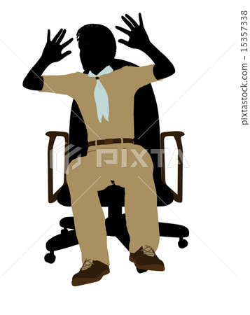 Boyscout Sitting In A Chair Illustration Silhouette 15357338