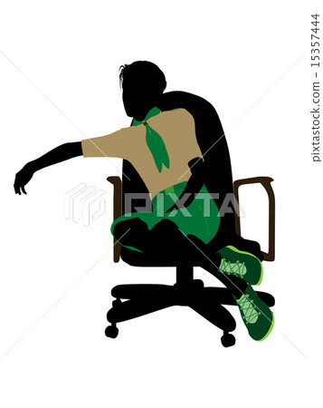 Boyscout Sitting On A Chair Illustration Silhouette 15357444