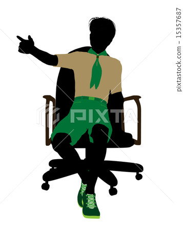 Boyscout Sitting On A Chair Illustration Silhouette 15357687