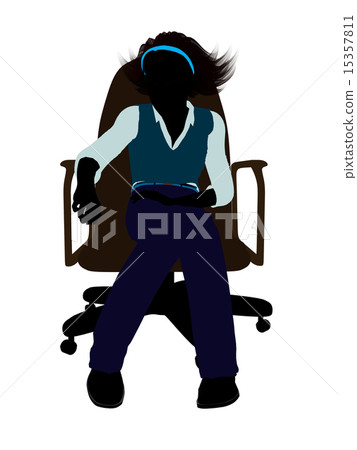 School Girl Sitting On A Chair Silhouette School Girl Sitting On A Chair Silhouette 15357811
