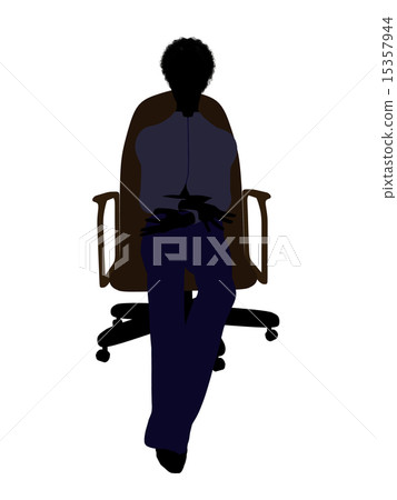 Female Executive Sitting On An Office Chair Illustration Silhouette Female Executive Sitting On An Office Chair Illustration Silhouette 15357944