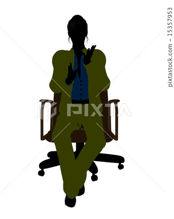 Female Executive Sitting On An Office Chair Illustration Silhouette Female Executive Sitting On An Office Chair Illustration Silhouette 15357953