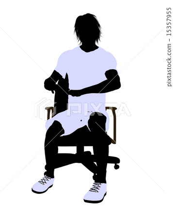 Male Tennis Player Sitting On A Chair Silhouette Male Tennis Player Sitting On A Chair Silhouette 15357955