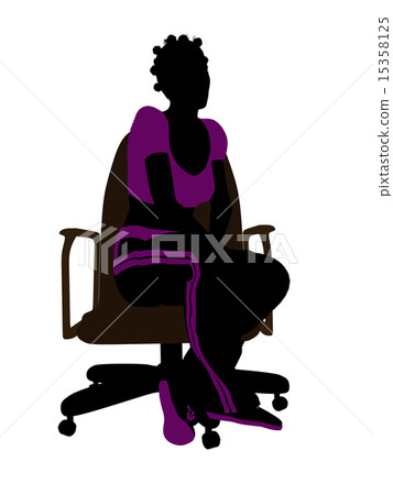 African American Female Workout Sitting On A Chair Silhouette 15358125