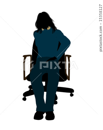 Casual Woman Sitting On A Chair Illustration Silhouette 15358127