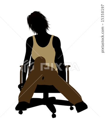 Casual Woman Sitting On A Chair Illustration Silhouette 15358197