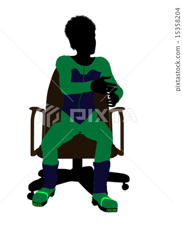 African American Male Teen Skier Sitting On A Chair Silhouette African American Male Teen Skier Sitting On A Chair Silhouette 15358204
