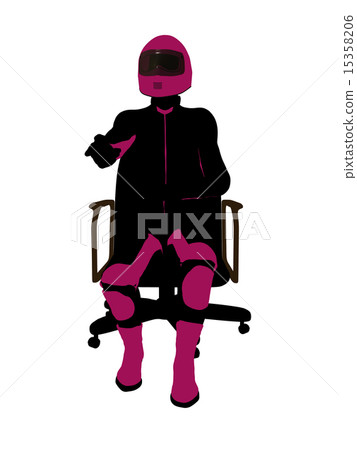 Female Sports Biker Sitting In A Chair Illustration Silhouette Female Sports Biker Sitting In A Chair Illustration Silhouette 15358206