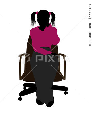 Female Teen Sitting In A Chair Silhouette Female Teen Sitting In A Chair Silhouette 15358485