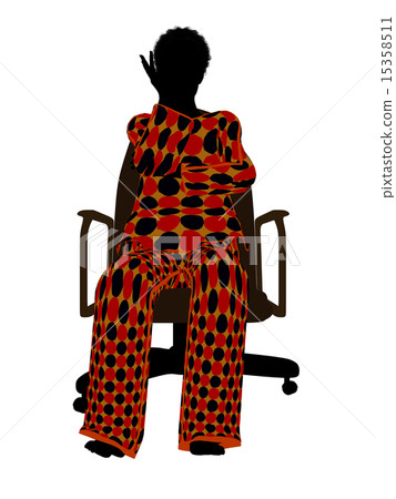 African American Woman Pajama Silhouette African American Woman Pajama Silhouette 15358511