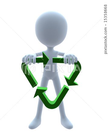 3D Guy With A Recycle Sign 3D Guy With A Recycle Sign 15358668