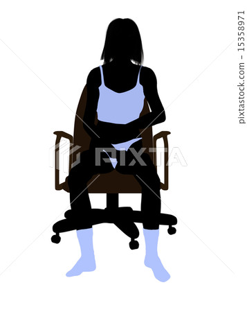 Woman In Undewear Sitting In An Office Chair Silhouette Woman In Undewear Sitting In An Office Chair Silhouette 15358971