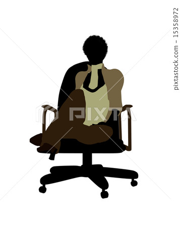 Female African American Office Illustration Silhouette Female African American Office Illustration Silhouette 15358972