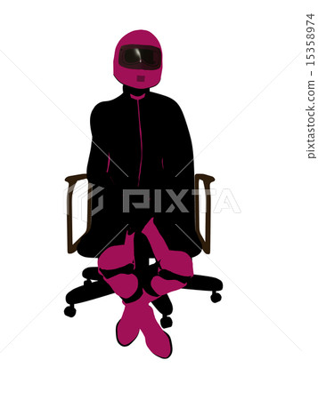 Female Sports Biker Sitting In A Chair Illustration Silhouette Female Sports Biker Sitting In A Chair Illustration Silhouette 15358974