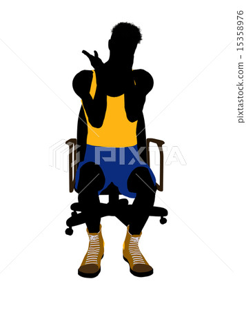 Male Basketball Player Sitting On A Chair Silhouette Male Basketball Player Sitting On A Chair Silhouette 15358976