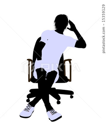 Male Tennis Player Sitting On A Chair Silhouette Male Tennis Player Sitting On A Chair Silhouette 15359129