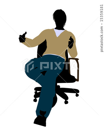 Casual Dressed Male Sitting In A Chair Illustration Silhouette Casual Dressed Male Sitting In A Chair Illustration Silhouette 15359181