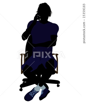 Male Tennis Player Sitting In A Chair Illustration Silhouette Male Tennis Player Sitting In A Chair Illustration Silhouette 15359183