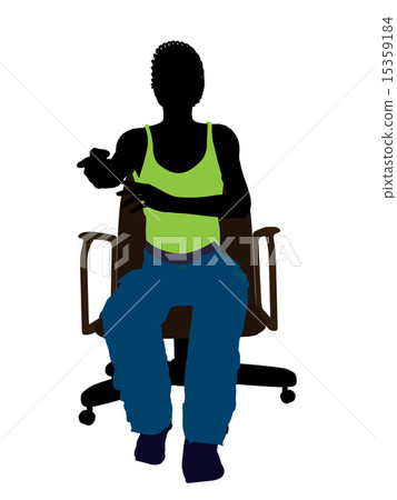 African American Skateboarder Sitting On An Office Chair Silhouette African American Skateboarder Sitting On An Office Chair Silhouette 15359184