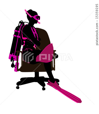 Female Scuba Diver Sitting On An Office Chair... - Stock Illustration  [15359195] - PIXTA