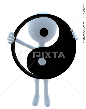 3D Guy With A Yin Yang Symbol 3D Guy With A Yin Yang Symbol 15359244