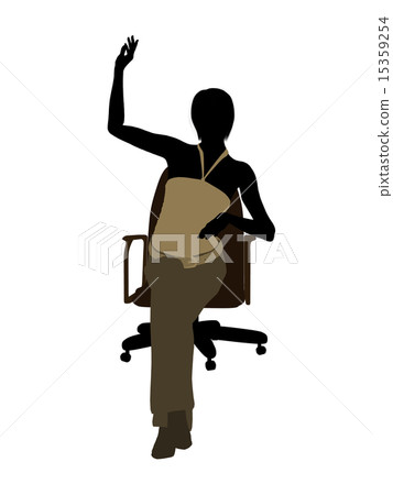 Female Executive Sitting On An Office Chair Illustration Silhouette 15359254
