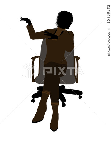 Female Executive Sitting On An Office Chair Illustration Silhouette Female Executive Sitting On An Office Chair Illustration Silhouette 15359382