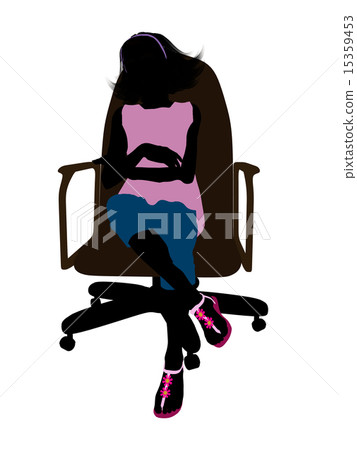 Female Teen Sitting In A Chair Silhouette Female Teen Sitting In A Chair Silhouette 15359453