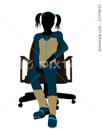 Female Teen Skier Sitting On A Chair Illustration Silhouette Female Teen Skier Sitting On A Chair Illustration Silhouette 15359455