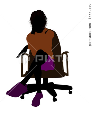 Male Skateboarder Sitting On An Office Chair Silhouette Male Skateboarder Sitting On An Office Chair Silhouette 15359459
