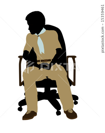 Boyscout Sitting In A Chair Illustration Silhouette Boyscout Sitting In A Chair Illustration Silhouette 15359461