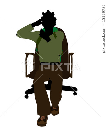 African American Female Teen Hiker Silhouette 15359783