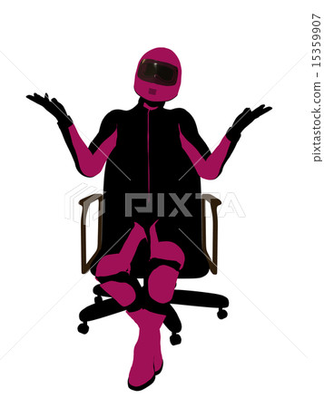 Female Sports Biker Sitting In A Chair Illustration Silhouette Female Sports Biker Sitting In A Chair Illustration Silhouette 15359907