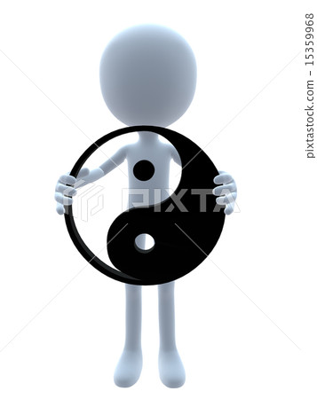3D Guy With A Yin Yang Symbol 3D Guy With A Yin Yang Symbol 15359968