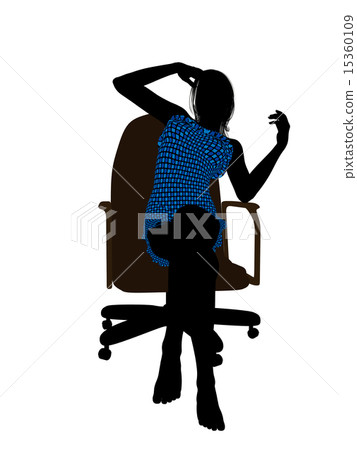 Female In A Swimsuit Sitting On An Office Chair Silhouette Female In A Swimsuit Sitting On An Office Chair Silhouette 15360109