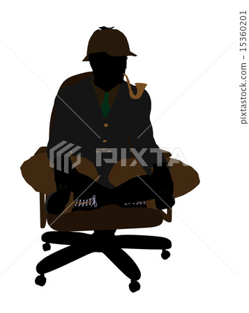 English Gentleman Sitting In A Chair Illustration Silhouette 15360201