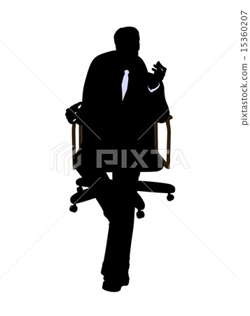 Male Wearing A Business Suit Sitting In A Chair Silhouette 15360207