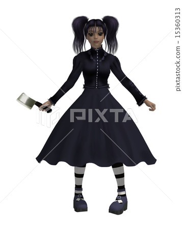 Goth Girl With An Axe 15360313