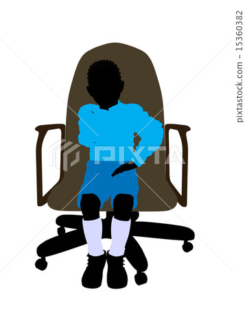 African American Boy Sitting In A Chair Silhouette 15360382