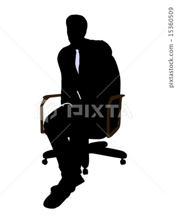 Male Wearing A Business Suit Sitting In A Chair Silhouette 15360509