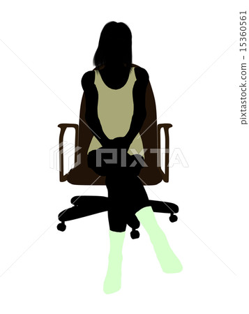 Woman In Undewear Sitting In An Office Chair Silhouette 15360561