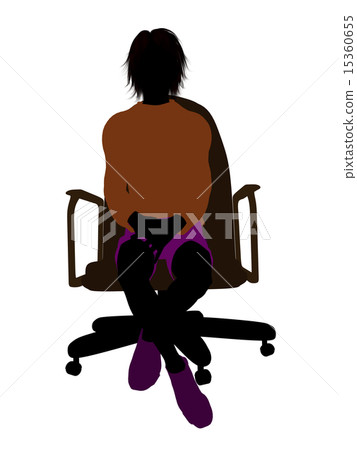 Male Skateboarder Sitting On An Office Chair Silhouette Male Skateboarder Sitting On An Office Chair Silhouette 15360655