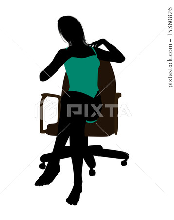 Female In A Swimsuit Sitting On An Office Chair Silhouette Female In A Swimsuit Sitting On An Office Chair Silhouette 15360826