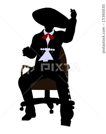Male Mariachi Sitting In A Chair Silhouette 15360830