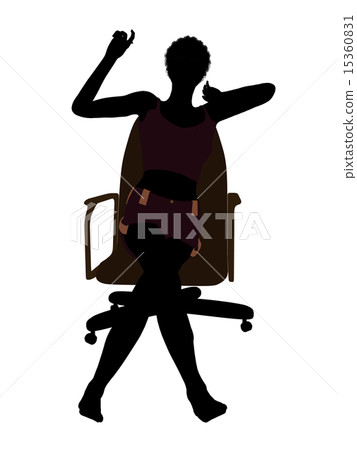 African American Woman In Undewear Sitting In An Office Chair Silhouette African American Woman In Undewear Sitting In An Office Chair Silhouette 15360831