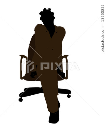 African American Female Mechanic Sitting On An Office Chair Silhouette African American Female Mechanic Sitting On An Office Chair Silhouette 15360832