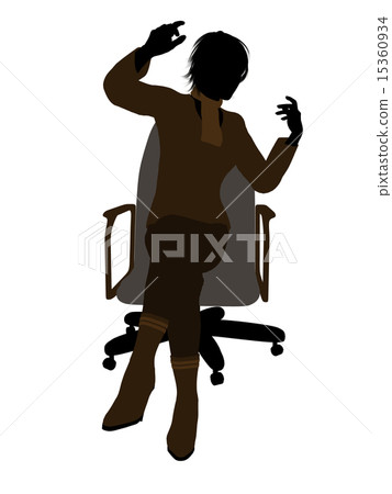 Female Executive Sitting On An Office Chair Illustration Silhouette 15360934