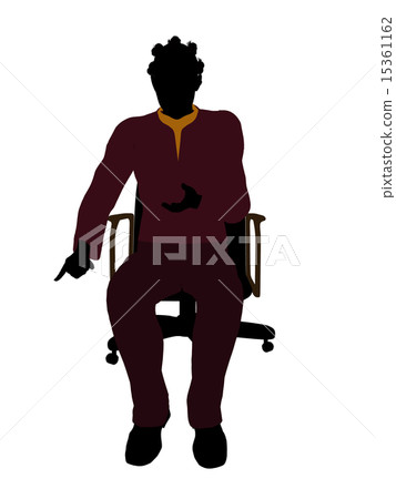African American Casual Woman Sitting On A Chair Illustration Silhouette 15361162