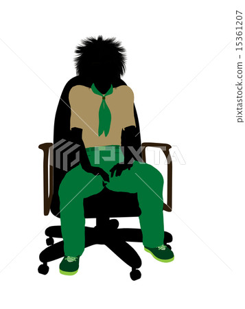 Boyscout Sitting In A Chair Illustration Silhouette 15361207