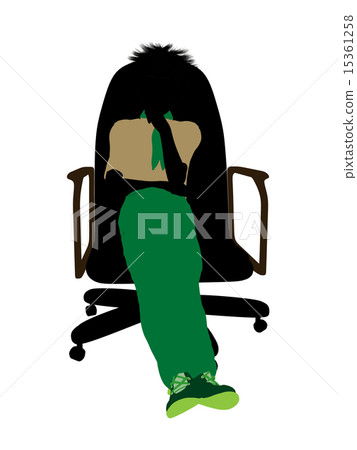 Boyscout Sitting In A Chair Illustration Silhouette 15361258